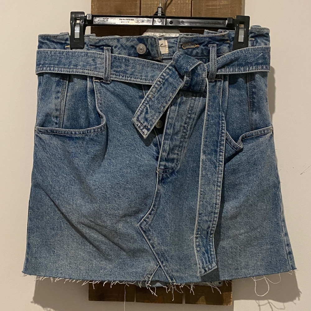 We The Free Distressed Blue Mini Skirt